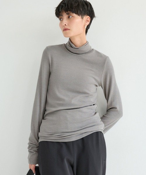 BARNYARDSTORM（バンヤードストーム）の「BARNYARDSTORM / ベアテレコハイネックプルオーバー（Tシャツ/カットソー・レディース・ブラック/オフホワイト/チャコール・1/0）」の12枚目の写真