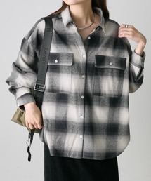 PUAL CE CIN | オンブレチェックWポケットオーバーシャツ(シャツ/ブラウス)