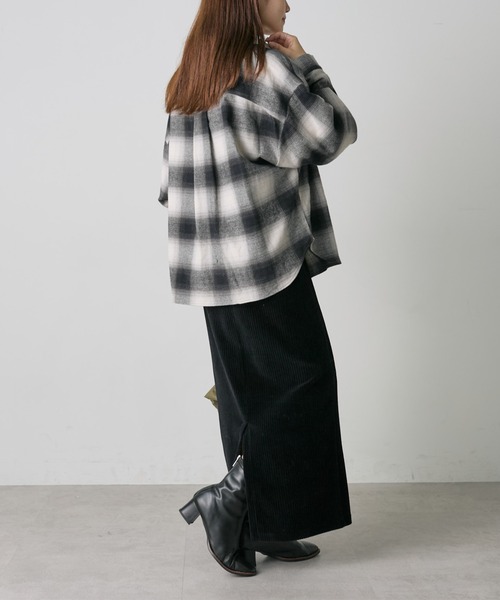 PUAL CE CIN（ピュアルセシン）の「オンブレチェックWポケットオーバーシャツ（シャツ/ブラウス・レディース・ブラック系その他/グレー系その他・FREE）」の9枚目の写真