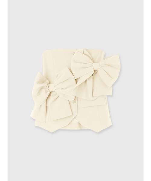 EIMY ISTOIRE（エイミーイストワール）の「ビッグリボンビスチェ（ベスト・レディース・グレー/ネイビー/ブラック/アイボリー・F）」の2枚目の写真