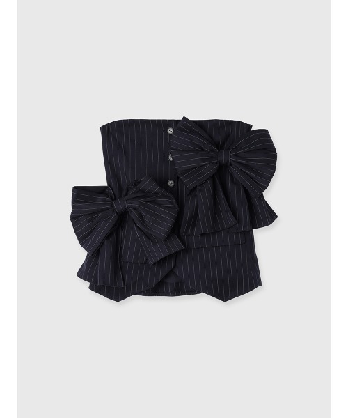 EIMY ISTOIRE（エイミーイストワール）の「ビッグリボンビスチェ（ベスト・レディース・グレー/ネイビー/ブラック/アイボリー・F）」の6枚目の写真