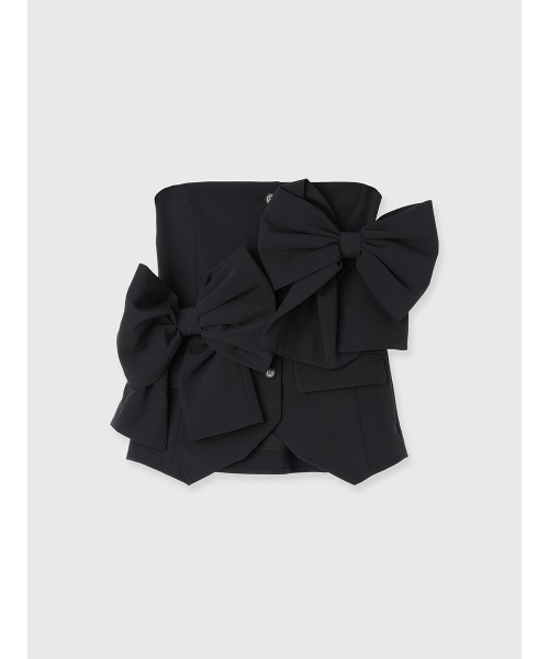 EIMY ISTOIRE（エイミーイストワール）の「ビッグリボンビスチェ（ベスト・レディース・グレー/ネイビー/ブラック/アイボリー・F）」の7枚目の写真