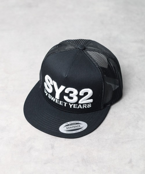 SY32 by SWEET YEARS(エスワイサーティトゥバイスィートイヤーズ)の「【SY32 by SWEET YEARS】ロゴ刺繍メッシュキャップ(キャップ・レディース・ブラック/カモフラージュ/ホワイト/ブラック系その他/チャコールグレー×ブラック/ホワイト系その他・FREE)」の4枚目の写真