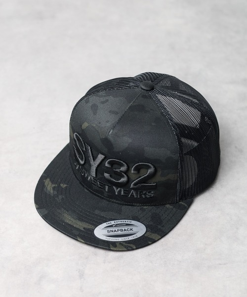 SY32 by SWEET YEARS(エスワイサーティトゥバイスィートイヤーズ)の「【SY32 by SWEET YEARS】ロゴ刺繍メッシュキャップ(キャップ・レディース・ブラック/カモフラージュ/ホワイト/ブラック系その他/チャコールグレー×ブラック/ホワイト系その他・FREE)」の6枚目の写真
