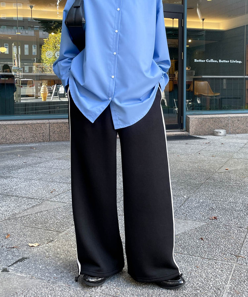 Chillfar(チルファー)の「裏起毛スウェットサイドラインパンツ(スウェットパンツ・レディース・杢グレー/ブラック/オートミール/ホワイト・FREE)」の18枚目の写真