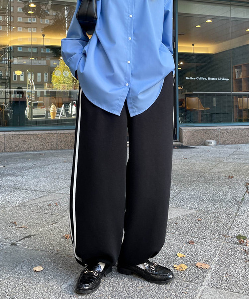 Chillfar(チルファー)の「裏起毛スウェットサイドラインパンツ(スウェットパンツ・レディース・杢グレー/ブラック/オートミール/ホワイト・FREE)」の19枚目の写真