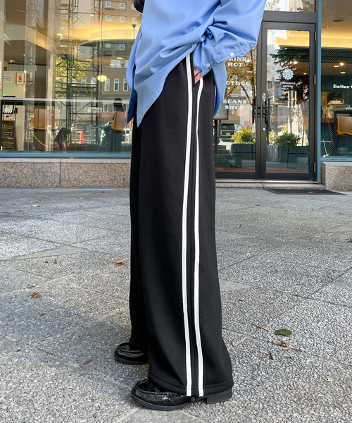 Chillfar(チルファー)の「裏起毛スウェットサイドラインパンツ(スウェットパンツ・レディース・杢グレー/ブラック/オートミール/ホワイト・FREE)」の20枚目の写真