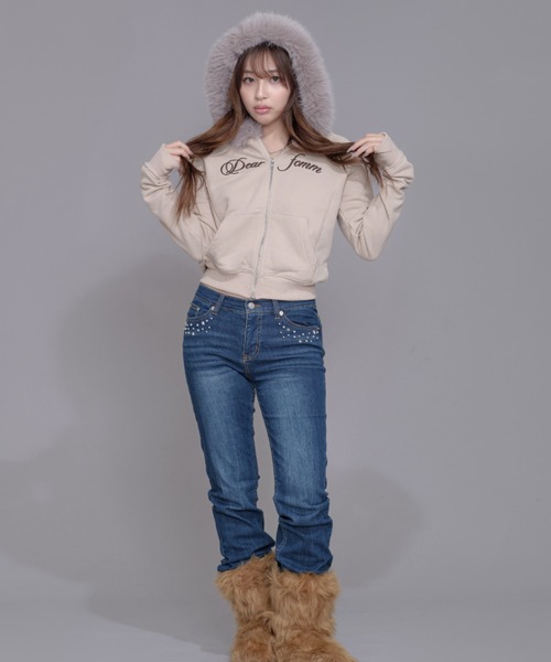 FCMM（エフシーエムエム）の「STUDDED FLARE DENIM PANTS/スタッズフレアデニムパンツ（デニムパンツ・レディース・ブラック/インディゴブルー/ライトインディゴブルー・LARGE/MEDIUM/SMALL）」の16枚目の写真