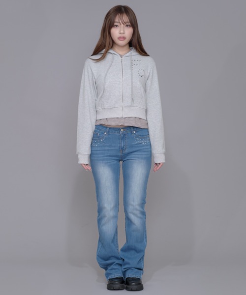 FCMM（エフシーエムエム）の「STUDDED FLARE DENIM PANTS/スタッズフレアデニムパンツ（デニムパンツ・レディース・ブラック/インディゴブルー/ライトインディゴブルー・LARGE/MEDIUM/SMALL）」の22枚目の写真
