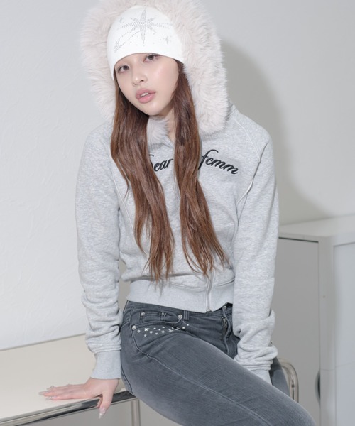 FCMM（エフシーエムエム）の「STUDDED FLARE DENIM PANTS/スタッズフレアデニムパンツ（デニムパンツ・レディース・ブラック/インディゴブルー/ライトインディゴブルー・LARGE/MEDIUM/SMALL）」の7枚目の写真