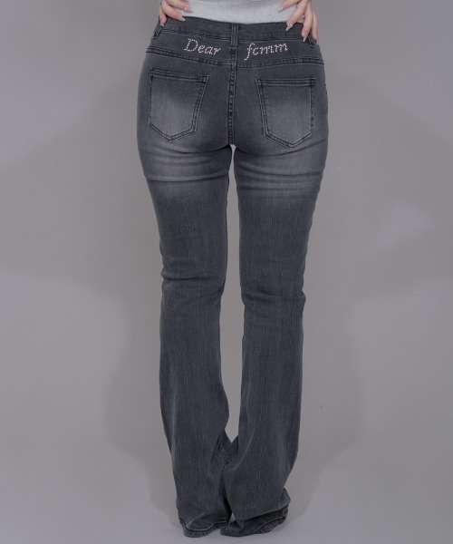 FCMM（エフシーエムエム）の「STUDDED FLARE DENIM PANTS/スタッズフレアデニムパンツ（デニムパンツ・レディース・ブラック/インディゴブルー/ライトインディゴブルー・LARGE/MEDIUM/SMALL）」の9枚目の写真