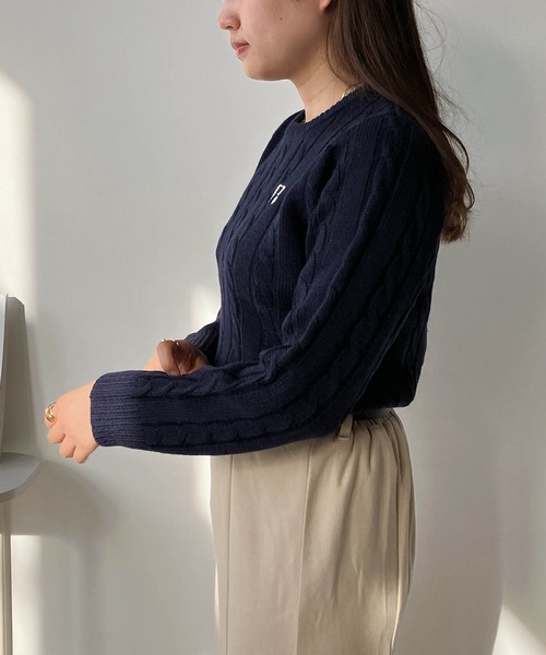 AS KNOW AS plus（アズノゥアズプラス）の「◇モチーフニットプルオーバー（ニット/セーター・レディース・アイボリー/ネイビー/グレー系/レッド系/サックスブルー系1/グレー系1・FREE）」の19枚目の写真