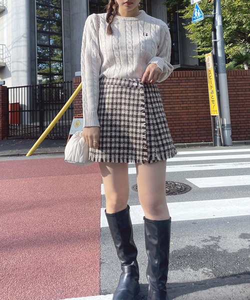 AS KNOW AS plus（アズノゥアズプラス）の「◇モチーフニットプルオーバー（ニット/セーター・レディース・アイボリー/ネイビー/グレー系/レッド系/サックスブルー系1/グレー系1・FREE）」の11枚目の写真