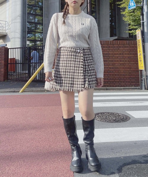 AS KNOW AS plus（アズノゥアズプラス）の「◇モチーフニットプルオーバー（ニット/セーター・レディース・アイボリー/ネイビー/グレー系/レッド系/サックスブルー系1/グレー系1・FREE）」の12枚目の写真