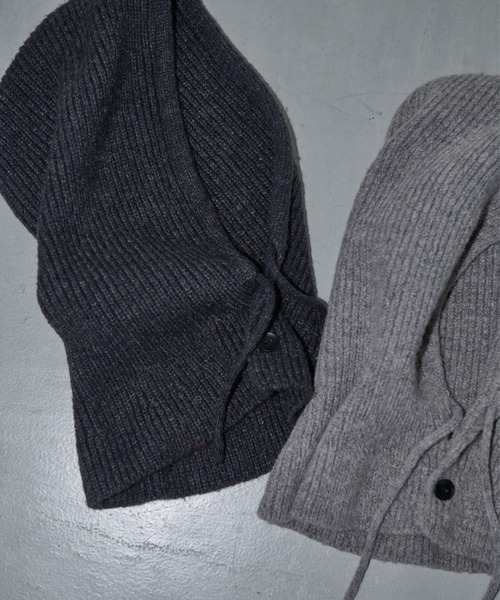 AIC.（エーアイシー）の「リブニットフーディーバラクラバ（ニットキャップ/ビーニー・レディース・ダークグレー/グレー・FREE）」の5枚目の写真