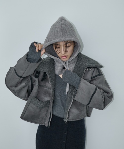 AIC.（エーアイシー）の「リブニットフーディーバラクラバ（ニット