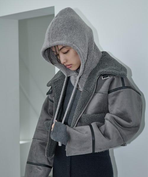 AIC.（エーアイシー）の「リブニットフーディーバラクラバ（ニット