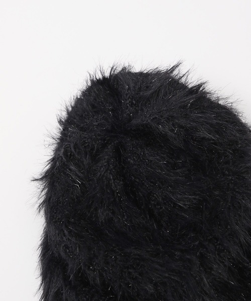 Heather（ヘザー）の「ラメニットビーニー　286163（ニットキャップ/ビーニー・レディース・ブラック/アイボリー・ONE SIZE）」の4枚目の写真