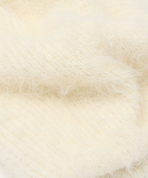 Heather（ヘザー）の「ラメニットビーニー　286163（ニットキャップ/ビーニー・レディース・ブラック/アイボリー・ONE SIZE）」の6枚目の写真