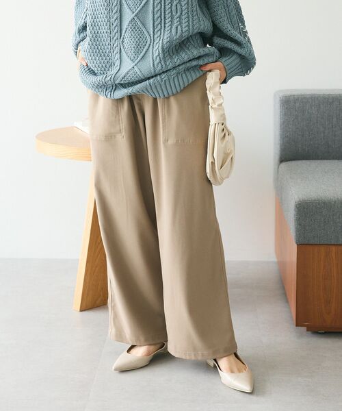 CRAFT STANDARD BOUTIQUE(クラフトスタンダードブティック)の「イージーケアベイカーワイドパンツ(その他パンツ・レディース・グリーン/ベージュ/ブラック・L/M)」の2枚目の写真