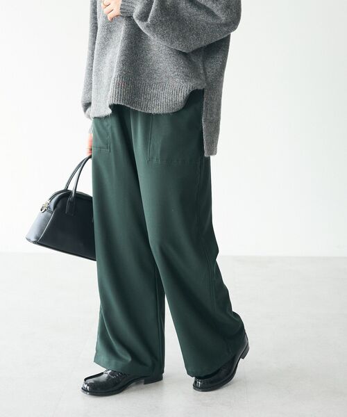 CRAFT STANDARD BOUTIQUE(クラフトスタンダードブティック)の「イージーケアベイカーワイドパンツ(その他パンツ・レディース・グリーン/ベージュ/ブラック・L/M)」の3枚目の写真