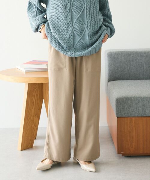 CRAFT STANDARD BOUTIQUE(クラフトスタンダードブティック)の「イージーケアベイカーワイドパンツ(その他パンツ・レディース・グリーン/ベージュ/ブラック・L/M)」の5枚目の写真
