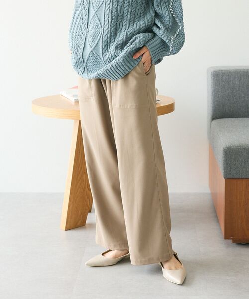 CRAFT STANDARD BOUTIQUE(クラフトスタンダードブティック)の「イージーケアベイカーワイドパンツ(その他パンツ・レディース・グリーン/ベージュ/ブラック・L/M)」の6枚目の写真