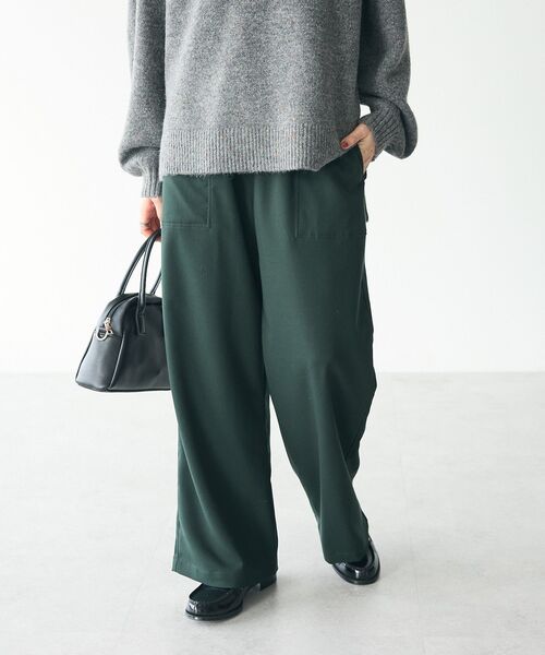 CRAFT STANDARD BOUTIQUE(クラフトスタンダードブティック)の「イージーケアベイカーワイドパンツ(その他パンツ・レディース・グリーン/ベージュ/ブラック・L/M)」の13枚目の写真