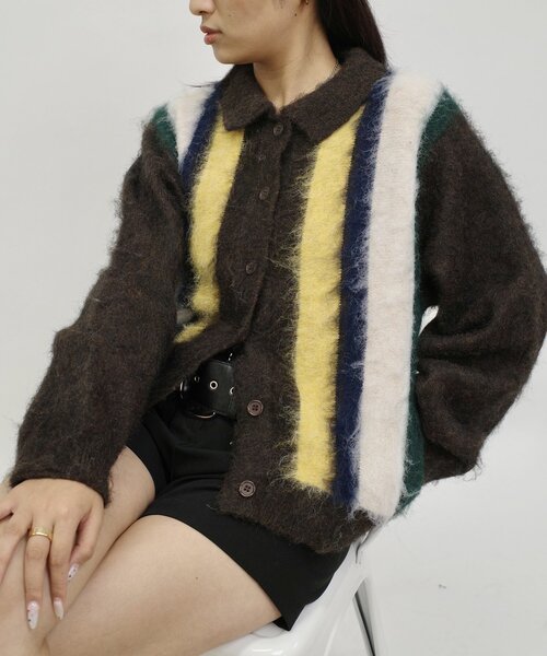 WHO'S WHO gallery(フーズフーギャラリー)の「スクール起毛カーデ(カーディガン/ボレロ・レディース・ブラウン/ブラック/グレー/オフホワイト・FREE)」の4枚目の写真