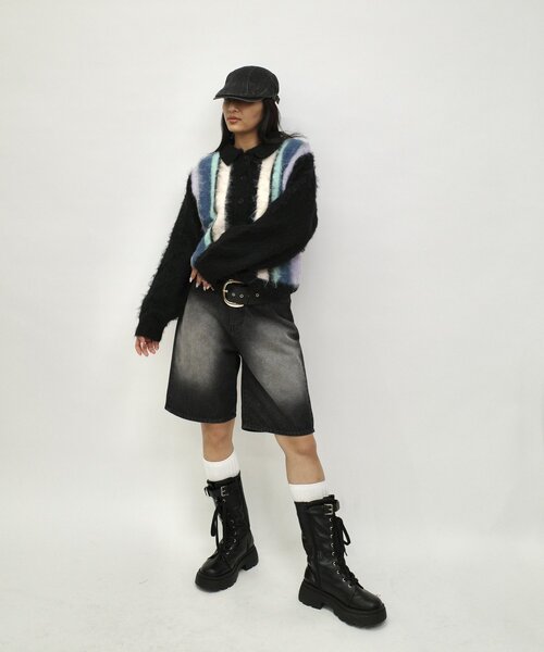 WHO'S WHO gallery(フーズフーギャラリー)の「スクール起毛カーデ(カーディガン/ボレロ・レディース・ブラウン/ブラック/グレー/オフホワイト・FREE)」の6枚目の写真