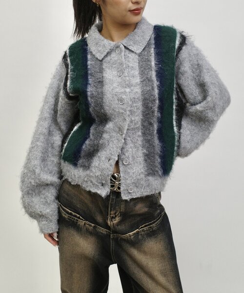 WHO'S WHO gallery(フーズフーギャラリー)の「スクール起毛カーデ(カーディガン/ボレロ・レディース・ブラウン/ブラック/グレー/オフホワイト・FREE)」の15枚目の写真