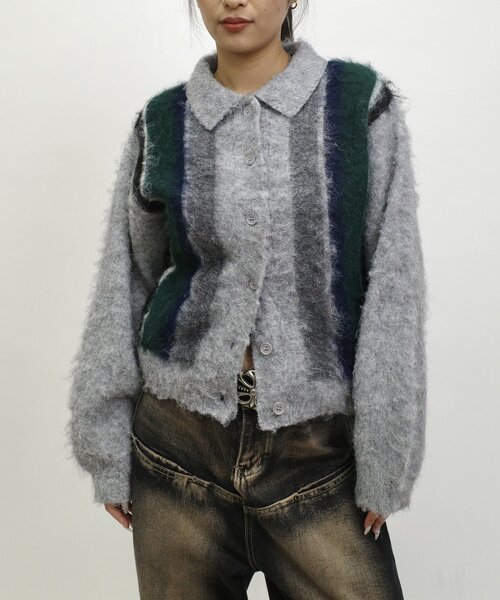 WHO'S WHO gallery(フーズフーギャラリー)の「スクール起毛カーデ(カーディガン/ボレロ・レディース・ブラウン/ブラック/グレー/オフホワイト・FREE)」の16枚目の写真