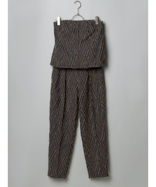 CIS.（シス）の「CIS． ベアセットアップ ベアトップ＆タックパンツ ハンドウォッシュ ジオメトリックジャカード（ベスト・レディース・ネイビー・36(7号)/34(5号)/40(11号)/38(9号)）」の7枚目の写真