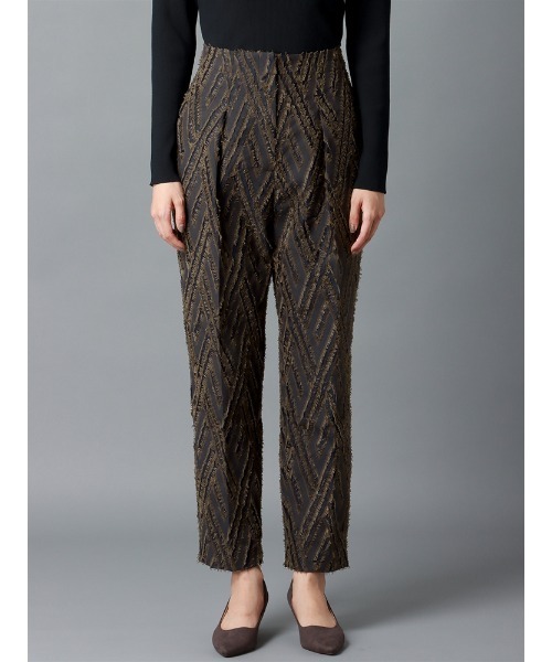 CIS.（シス）の「CIS． ベアセットアップ ベアトップ＆タックパンツ ハンドウォッシュ ジオメトリックジャカード（ベスト・レディース・ネイビー・36(7号)/34(5号)/40(11号)/38(9号)）」の11枚目の写真