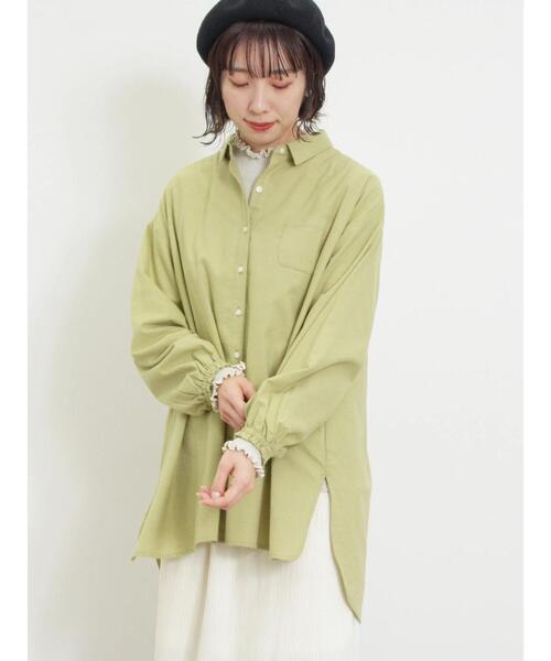 Samansa Mos2(サマンサ モスモス)の「配色メローリブハイネックインナー(Tシャツ/カットソー・レディース・ベージュ/ブラック/キナリ/イエロー・F)」の5枚目の写真