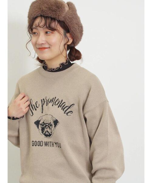 Samansa Mos2(サマンサ モスモス)の「配色メローリブハイネックインナー(Tシャツ/カットソー・レディース・ベージュ/ブラック/キナリ/イエロー・F)」の13枚目の写真
