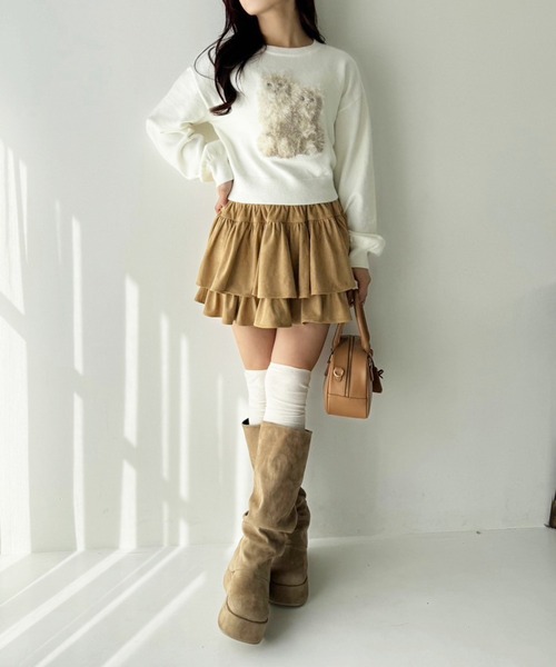 one after another NICE CLAUP(ワンアフターアナザーナイスクラップ)の「アソートニットプルオーバー(ニット/セーター・レディース・ネイビー/チャコールグレー/杢グレー/アイボリー・FREE)」の6枚目の写真