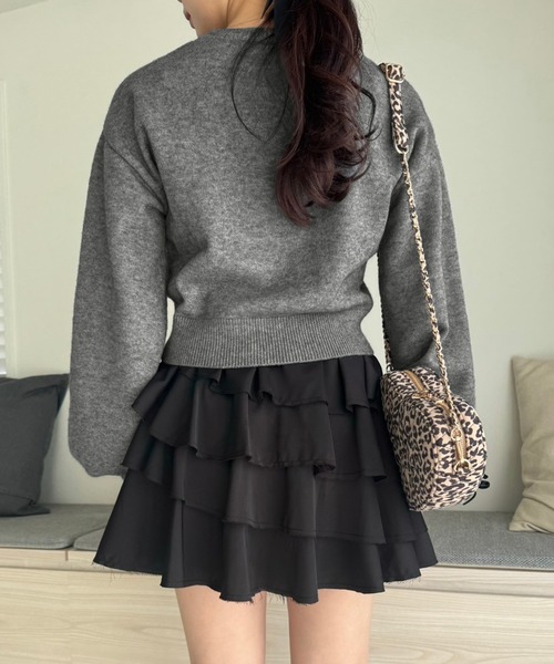 one after another NICE CLAUP(ワンアフターアナザーナイスクラップ)の「アソートニットプルオーバー(ニット/セーター・レディース・ネイビー/チャコールグレー/杢グレー/アイボリー・FREE)」の17枚目の写真