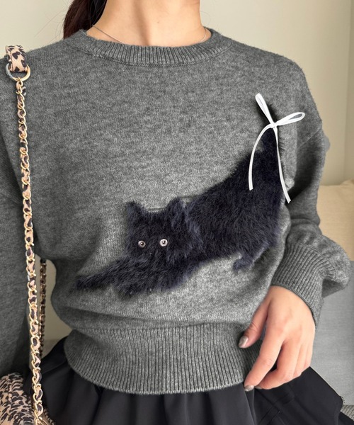 one after another NICE CLAUP(ワンアフターアナザーナイスクラップ)の「アソートニットプルオーバー(ニット/セーター・レディース・ネイビー/チャコールグレー/杢グレー/アイボリー・FREE)」の16枚目の写真