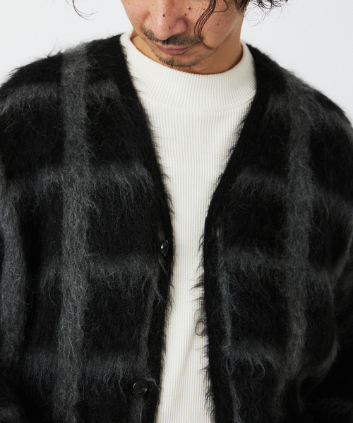 JOURNAL STANDARD relume（ジャーナルスタンダード　レリューム）の「CALIFORNIA モヘアミックス カーディガン（ニット/セーター・メンズ・パープル/ブラウン/ブラック・MEDIUM/LARGE）」の12枚目の写真