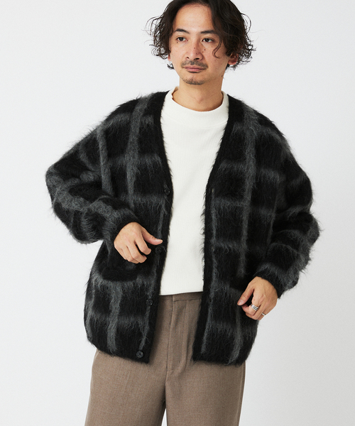 JOURNAL STANDARD relume（ジャーナルスタンダード　レリューム）の「CALIFORNIA モヘアミックス カーディガン（ニット/セーター・メンズ・パープル/ブラウン/ブラック・MEDIUM/LARGE）」の13枚目の写真