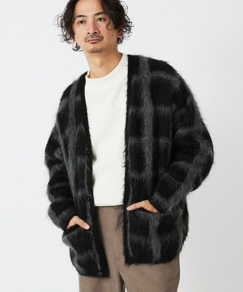 JOURNAL STANDARD relume（ジャーナルスタンダード　レリューム）の「CALIFORNIA モヘアミックス カーディガン（ニット/セーター・メンズ・パープル/ブラウン/ブラック・MEDIUM/LARGE）」の14枚目の写真