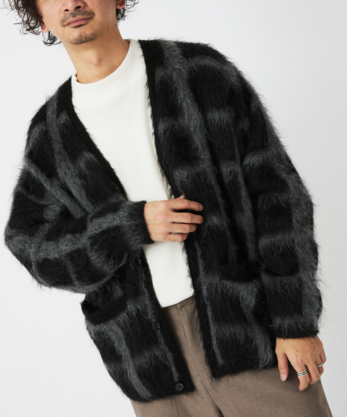 JOURNAL STANDARD relume（ジャーナルスタンダード　レリューム）の「CALIFORNIA モヘアミックス カーディガン（ニット/セーター・メンズ・パープル/ブラウン/ブラック・MEDIUM/LARGE）」の17枚目の写真