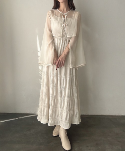 bobon21 リボンキャミワンピース リボンショートボレロ M セット りぼんレースボレロ付きキャミワンピース