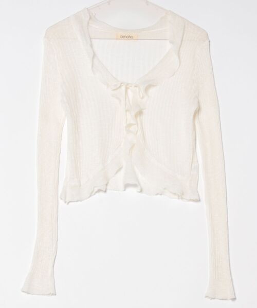 aimoha（アイモハ）の「フリルシアーボレロカーディガン (SS)（カーディガン/ボレロ・レディース・ブルー/ピンク/ホワイト/パープル/ベージュ/ブラック・MEDIUM）」の10枚目の写真