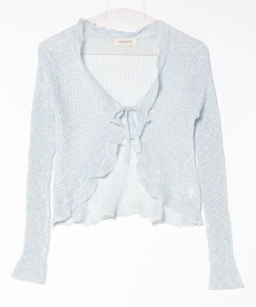 aimoha（アイモハ）の「フリルシアーボレロカーディガン (SS)（カーディガン/ボレロ・レディース・ブルー/ピンク/ホワイト/パープル/ベージュ/ブラック・MEDIUM）」の9枚目の写真