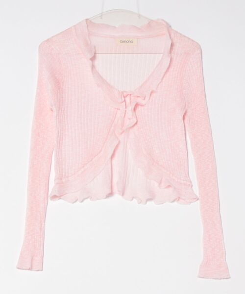 aimoha（アイモハ）の「フリルシアーボレロカーディガン (SS)（カーディガン/ボレロ・レディース・ブルー/ピンク/ホワイト/パープル/ベージュ/ブラック・MEDIUM）」の8枚目の写真
