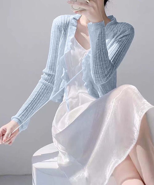 aimoha（アイモハ）の「フリルシアーボレロカーディガン (SS)（カーディガン/ボレロ・レディース・ブルー/ピンク/ホワイト/パープル/ベージュ/ブラック・MEDIUM）」の19枚目の写真