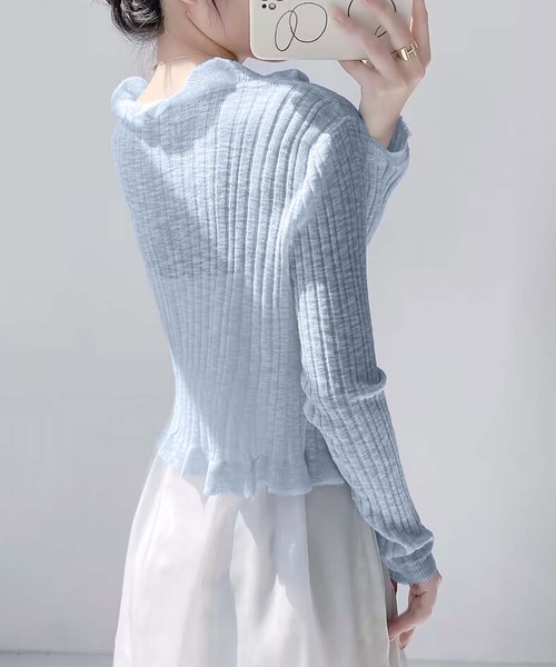 aimoha（アイモハ）の「フリルシアーボレロカーディガン (SS)（カーディガン/ボレロ・レディース・ブルー/ピンク/ホワイト/パープル/ベージュ/ブラック・MEDIUM）」の18枚目の写真