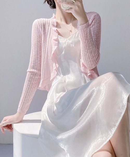 aimoha（アイモハ）の「フリルシアーボレロカーディガン (SS)（カーディガン/ボレロ・レディース・ブルー/ピンク/ホワイト/パープル/ベージュ/ブラック・MEDIUM）」の17枚目の写真